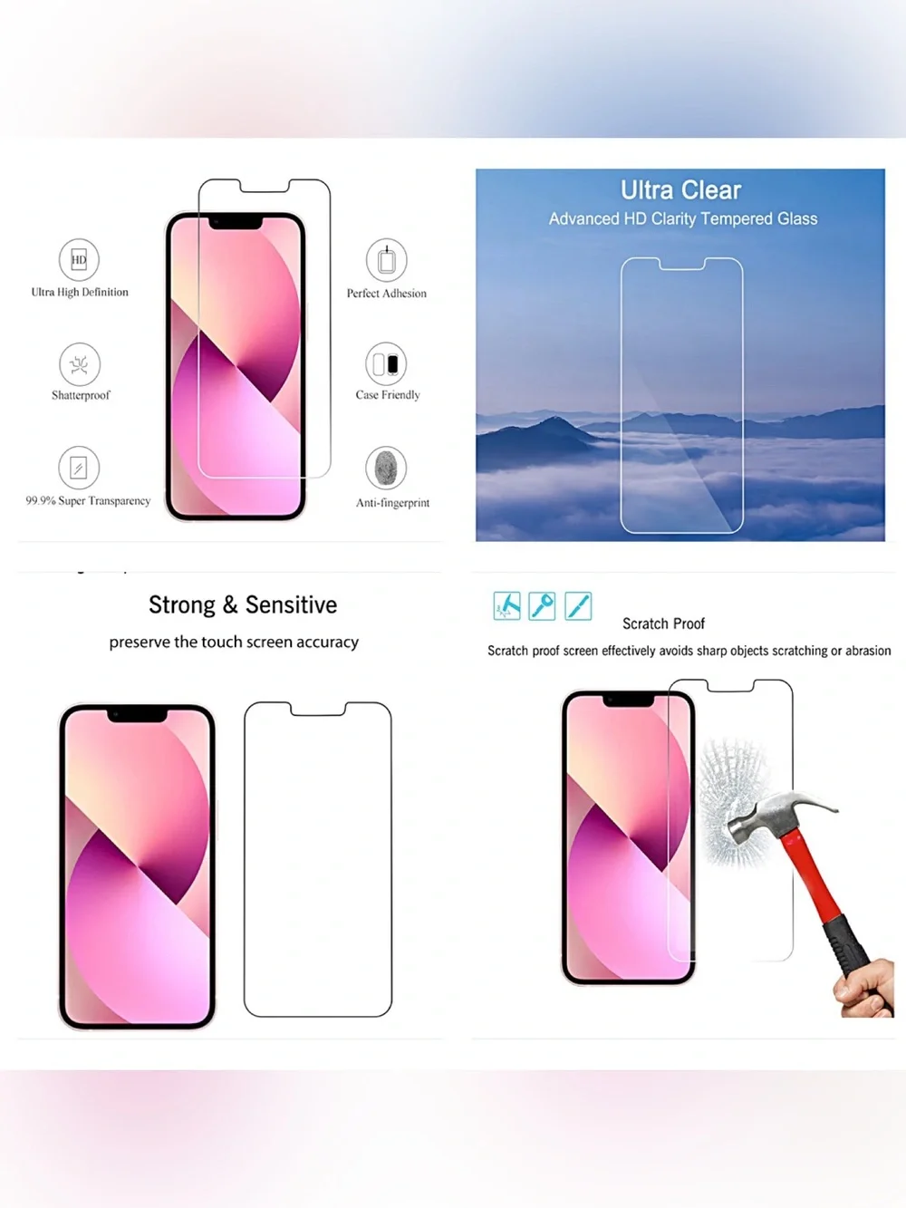 Ailun Tempered Glass Screen Protector for iPhone 13 mini 5.4 inches